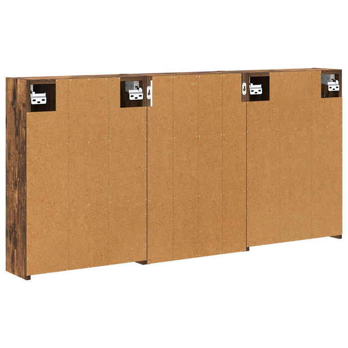 Set dulap baie cu raft 3 pcs 126 x 16 x 62.5 cm Lemn compozit - WALTI WALTI