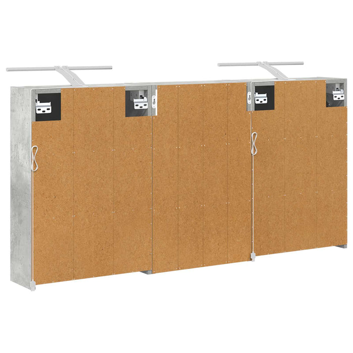 Set dulap baie cu raft 3 pcs 126 x 16 x 62.5 cm Lemn compozit - WALTI WALTI
