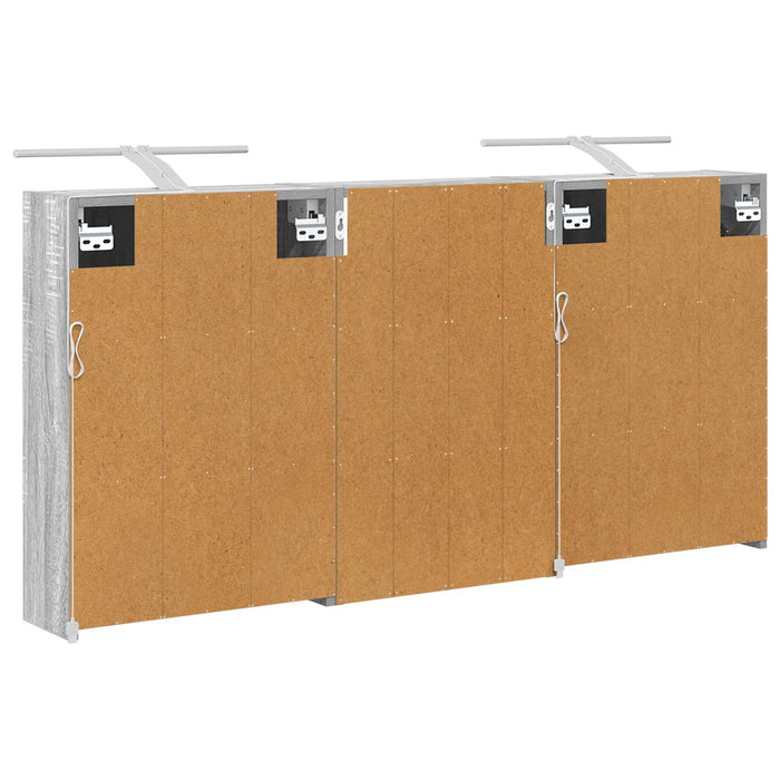 Set dulap baie cu raft 3 pcs 126 x 16 x 62.5 cm Lemn compozit - WALTI WALTI