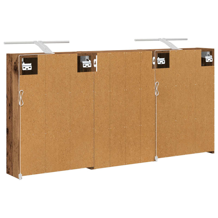Set dulap baie cu raft 3 pcs 126 x 16 x 62.5 cm Lemn compozit - WALTI WALTI