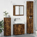 Set de mobilier pentru baie 4 pcs Stejar fumuriu Lemn compozit - WALTI WALTI