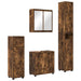 Set de mobilier pentru baie 4 pcs Stejar fumuriu Lemn compozit - WALTI WALTI
