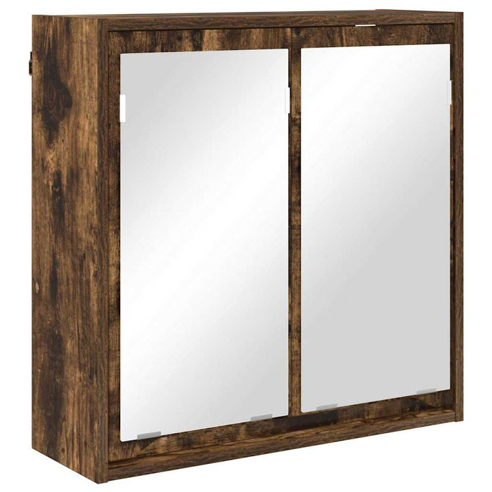 Set de mobilier pentru baie 4 pcs Stejar fumuriu Lemn compozit - WALTI WALTI
