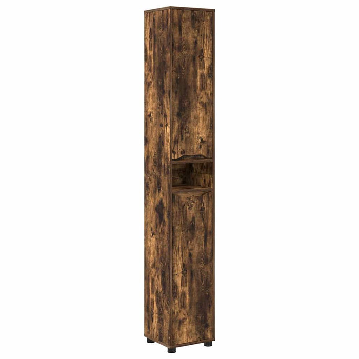 Set de mobilier pentru baie 4 pcs Stejar fumuriu Lemn compozit - WALTI WALTI