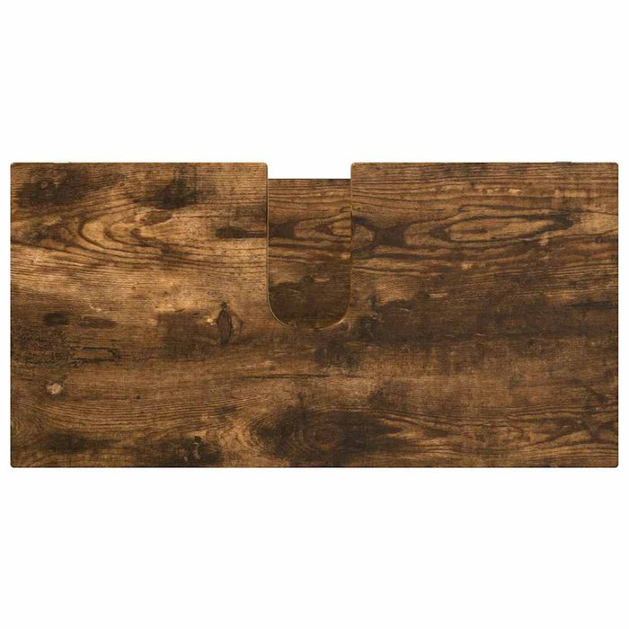 Set de mobilier pentru baie 4 pcs Stejar fumuriu Lemn compozit - WALTI WALTI