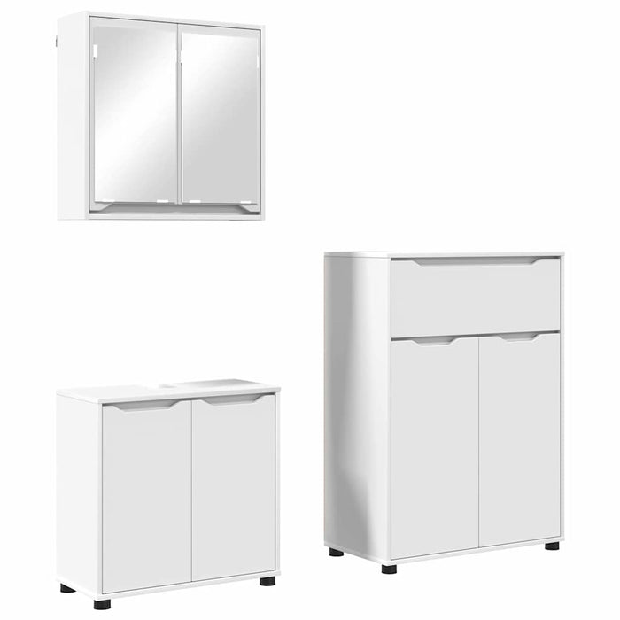 Set de mobilier pentru baie 3 buc. Alb 72,5 x 36,5 x 100 cm WALTI