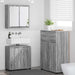 Set de mobilier pentru baie 3 pcs Gri Sonoma Lemn compozit - WALTI WALTI