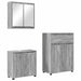 Set de mobilier pentru baie 3 pcs Gri Sonoma Lemn compozit - WALTI WALTI