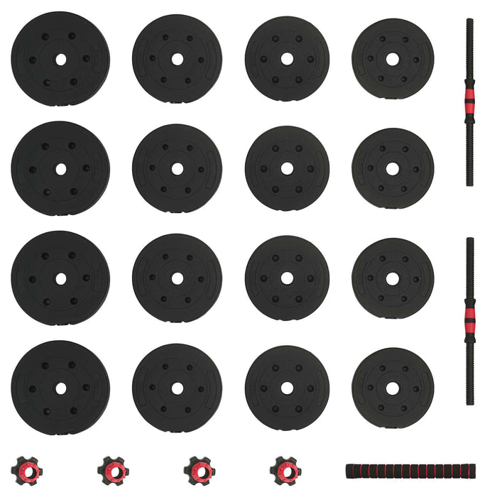 Set de Haltere 2 în 1 Negru și roșu 121 x 19,5 x 19,5 cm WALTI