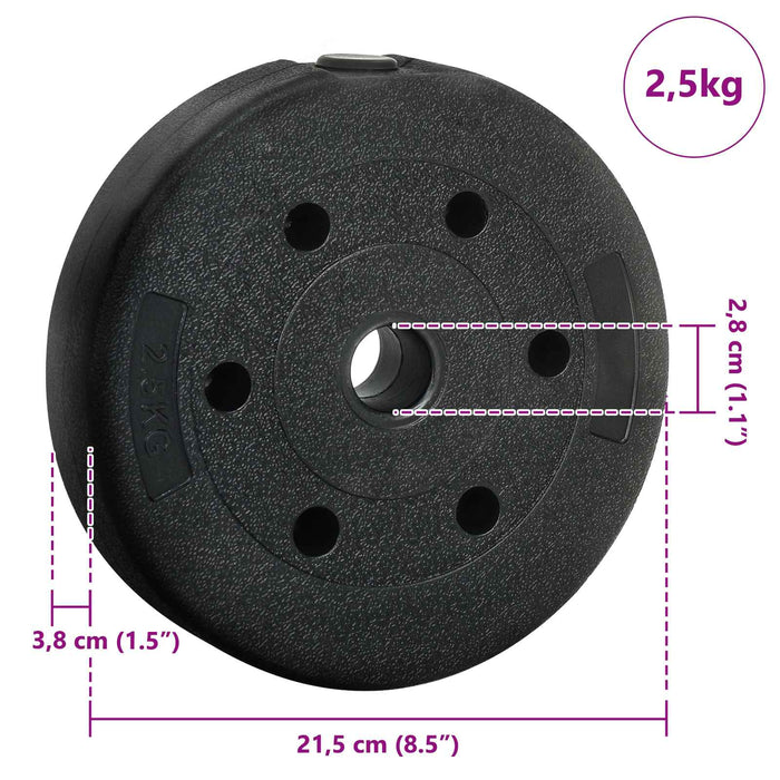 Set de Haltere 2 în 1 Negru și Albastru 121 x 19,5 x 19,5 cm - WALTI WALTI