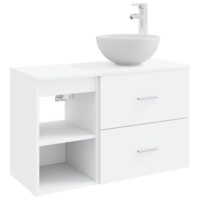Set de mobilier pentru baie 2 pcs Alb Lemn prelucrat WALTI