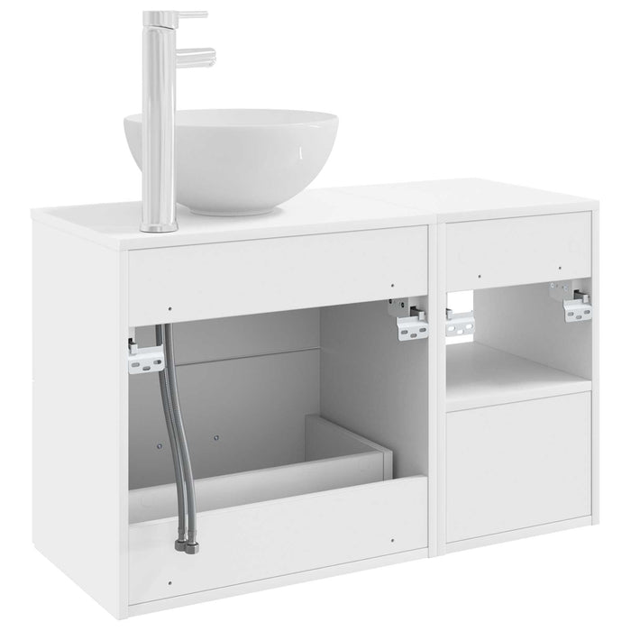 Set de mobilier pentru baie 2 pcs Alb Lemn prelucrat WALTI