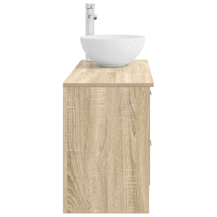 Set de mobilier pentru baie 2 pcs Stejar Sonoma Lemn prelucrat WALTI