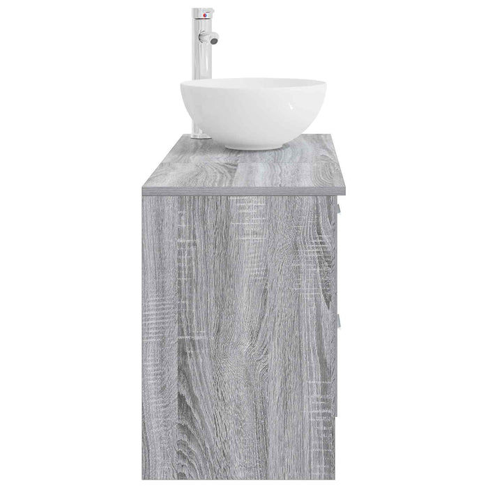Set de mobilier pentru baie 2 pcs Sonoma gri Lemn prelucrat WALTI