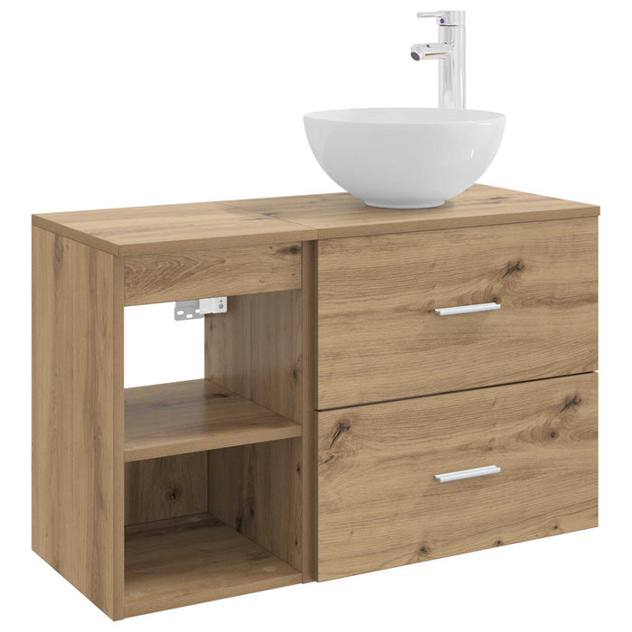 Set de mobilier pentru baie 2 pcs Stejar Artizanal WALTI