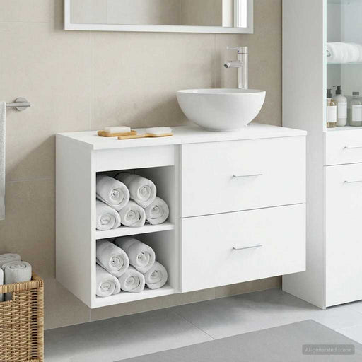 Set de mobilier pentru baie 2 pcs Alb Lemn prelucrat - WALTI WALTI