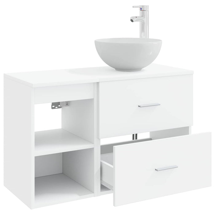Set de mobilier pentru baie 2 pcs Alb Lemn prelucrat WALTI