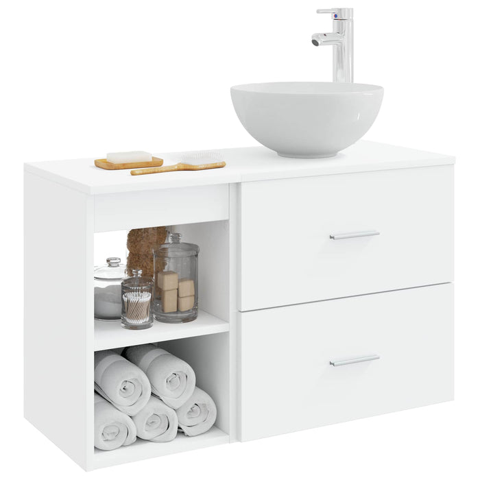 Set de mobilier pentru baie 2 pcs Alb Lemn prelucrat WALTI