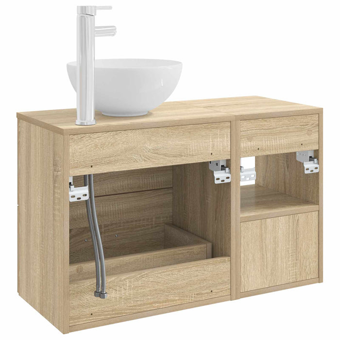 Set de mobilier pentru baie 2 pcs Stejar Sonoma Lemn prelucrat WALTI