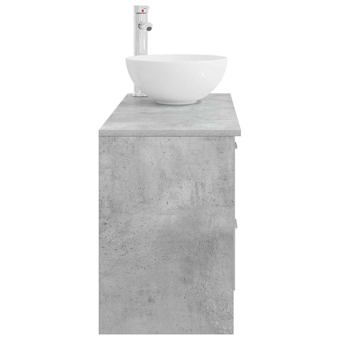 Set de mobilier pentru baie 2 pcs Gri Beton Lemn prelucrat WALTI