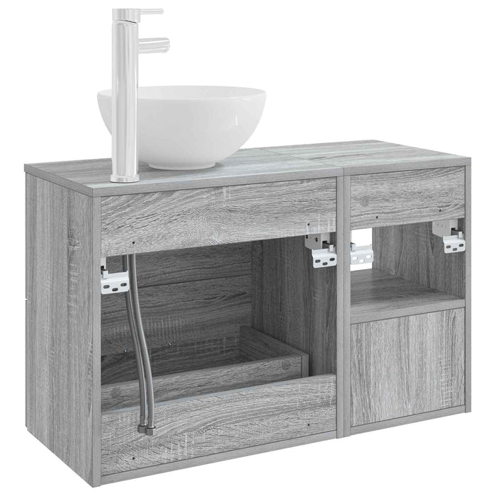 Set de mobilier pentru baie 2 pcs Sonoma gri Lemn prelucrat WALTI
