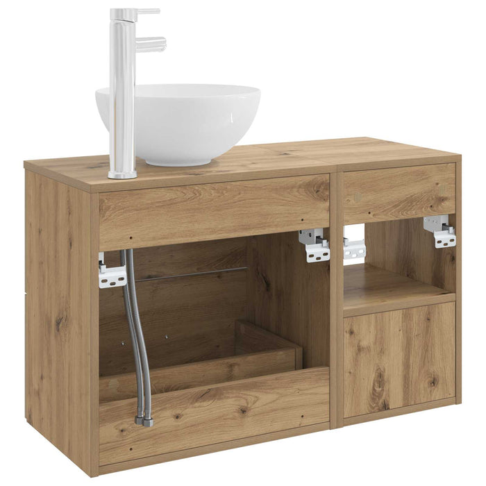 Set de mobilier pentru baie 2 pcs Stejar Artizanal WALTI