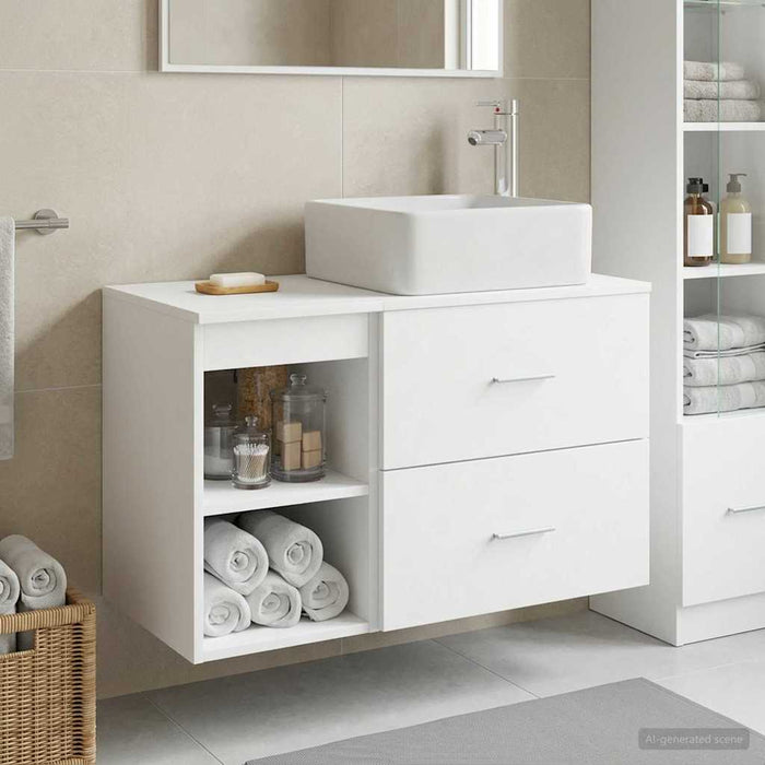 Set de mobilier pentru baie 2 pcs Alb Lemn prelucrat WALTI