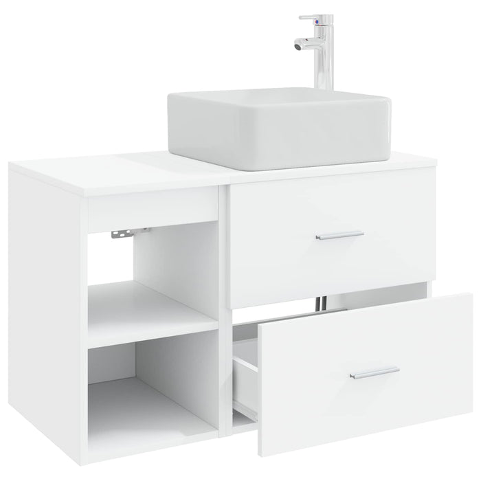 Set de mobilier pentru baie 2 pcs Alb Lemn prelucrat WALTI