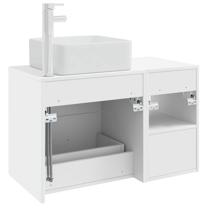 Set de mobilier pentru baie 2 pcs Alb Lemn prelucrat WALTI