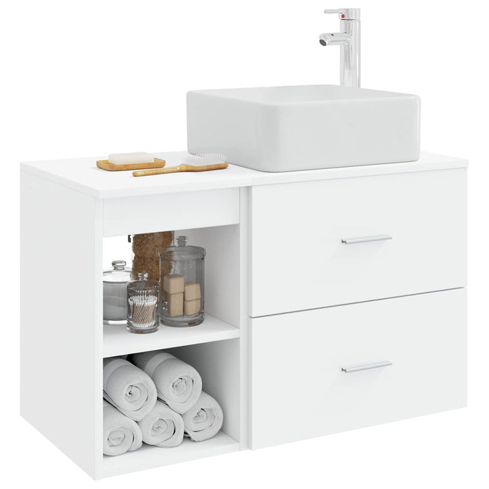 Set de mobilier pentru baie 2 pcs Alb Lemn prelucrat WALTI