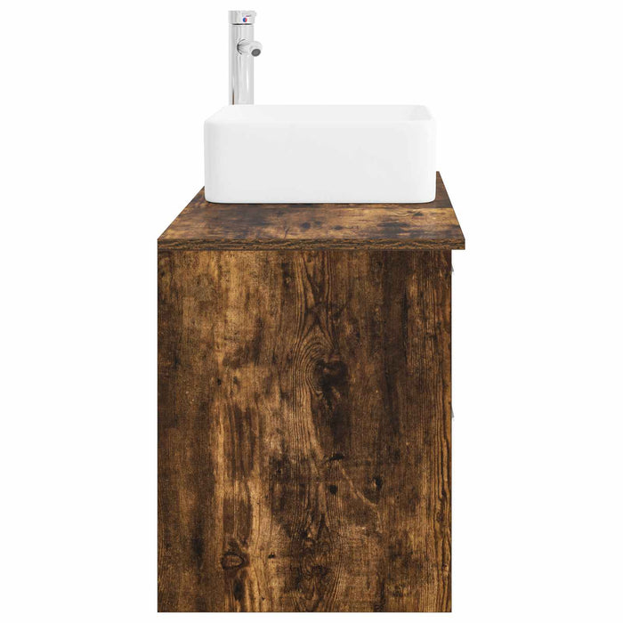 Set de mobilier pentru baie 2 pcs Stejar fumuriu Lemn prelucrat WALTI