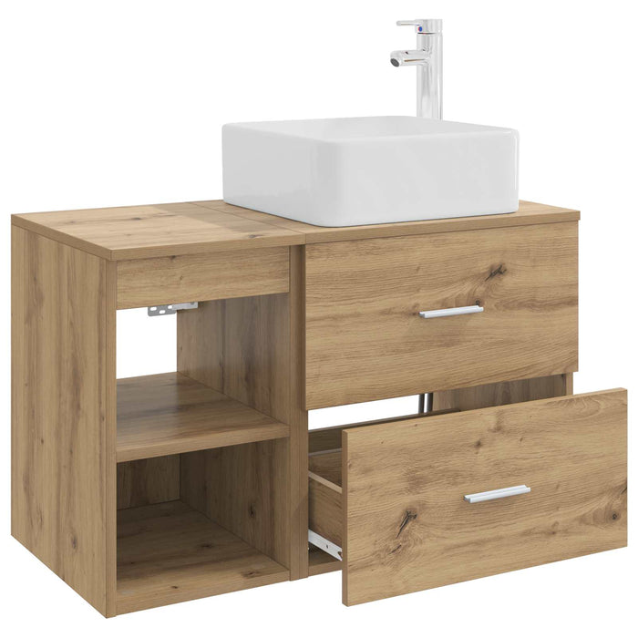 Set de mobilier pentru baie 2 pcs Stejar Artizanal WALTI