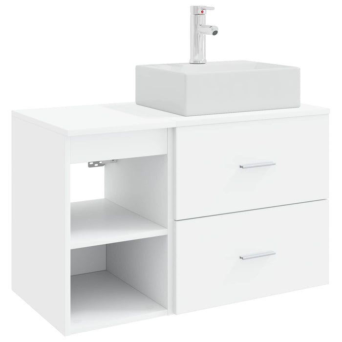 Set de mobilier pentru baie 2 pcs Alb Lemn prelucrat WALTI