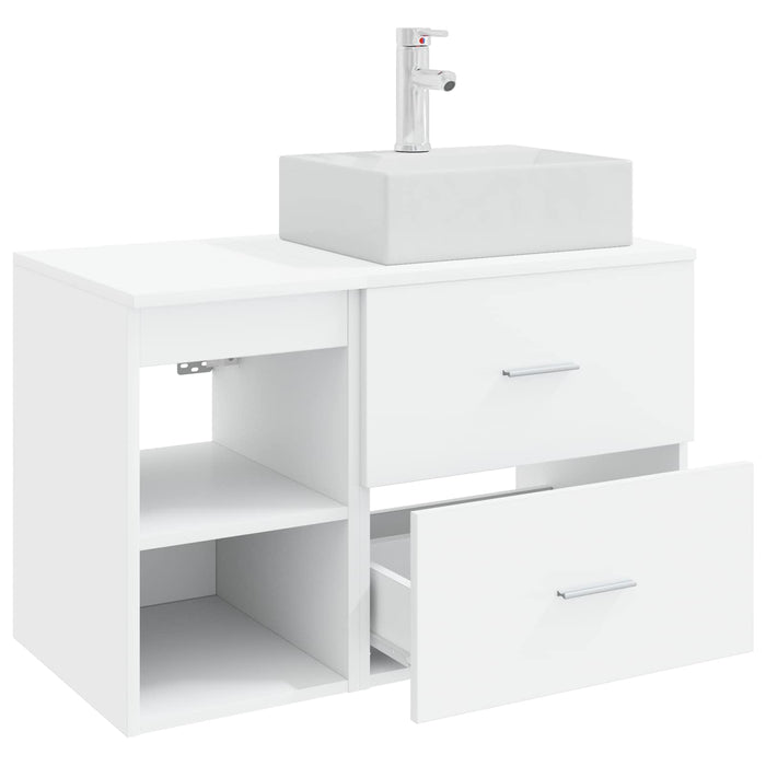 Set de mobilier pentru baie 2 pcs Alb Lemn prelucrat WALTI