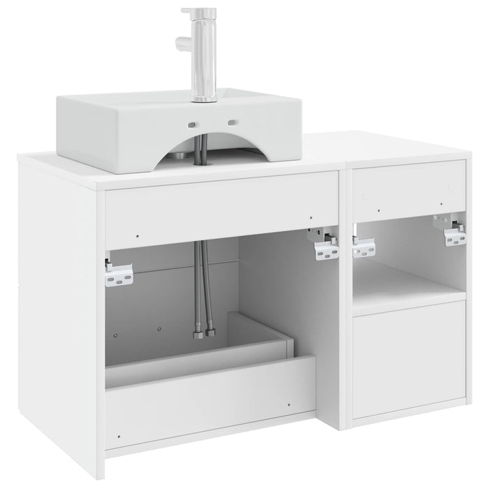Set de mobilier pentru baie 2 pcs Alb Lemn prelucrat WALTI