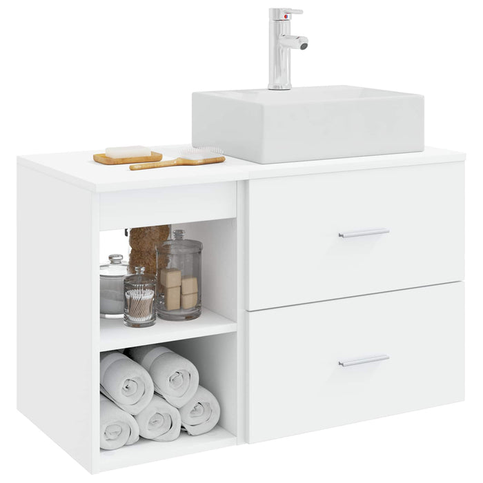 Set de mobilier pentru baie 2 pcs Alb Lemn prelucrat WALTI