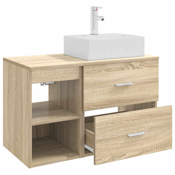Set de mobilier pentru baie 2 pcs Stejar Sonoma Lemn prelucrat WALTI