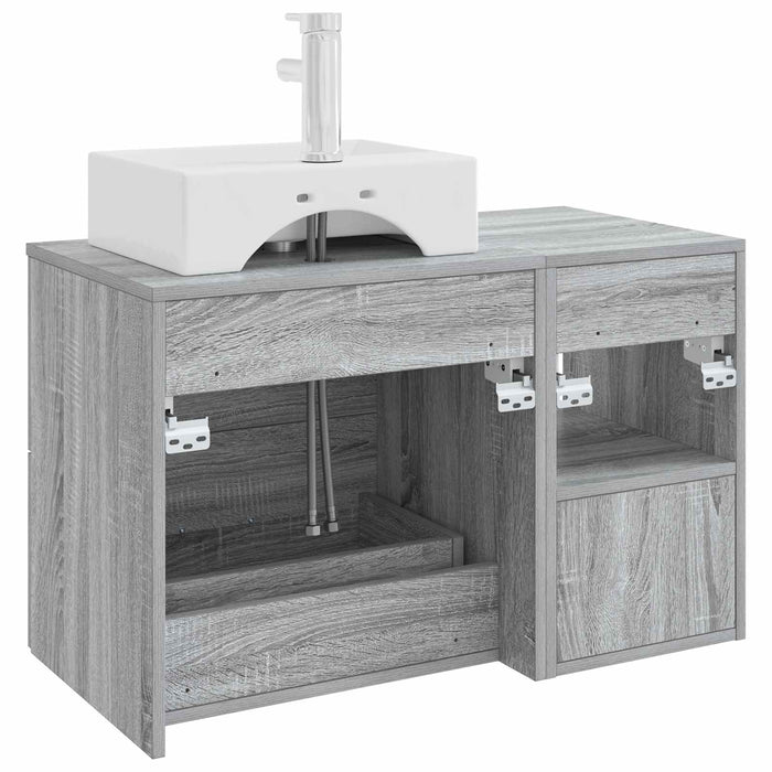 Set de mobilier pentru baie 2 pcs Sonoma gri Lemn prelucrat WALTI