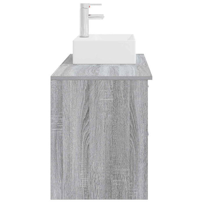 Set de mobilier pentru baie 2 pcs Sonoma gri Lemn prelucrat WALTI