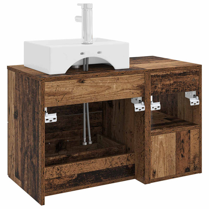 Set de mobilier pentru baie 2 pcs Lemn vechi Lemn prelucrat WALTI
