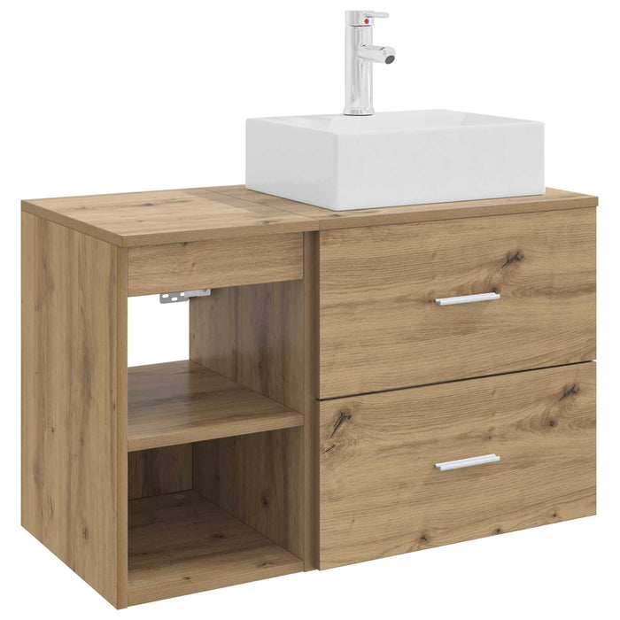 Set de mobilier pentru baie 2 pcs Stejar Artizanal WALTI
