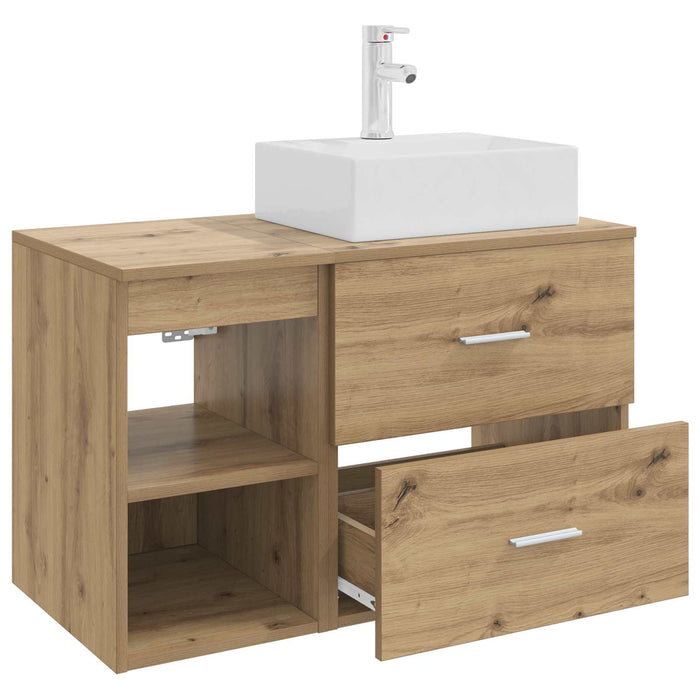 Set de mobilier pentru baie 2 pcs Stejar Artizanal WALTI