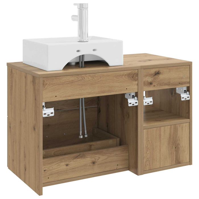 Set de mobilier pentru baie 2 pcs Stejar Artizanal WALTI