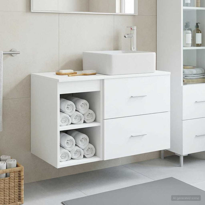 Set de mobilier pentru baie 2 pcs Alb Lemn prelucrat WALTI