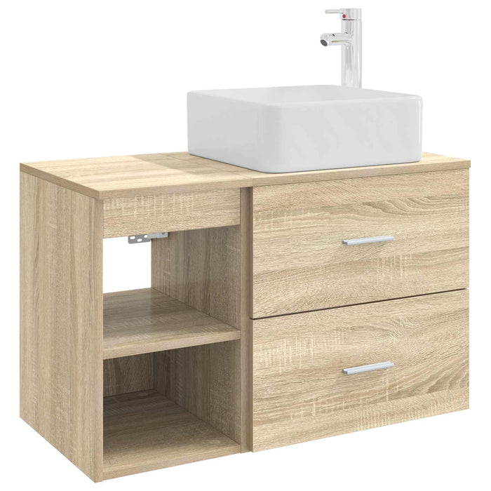 Set de mobilier pentru baie 2 pcs Stejar Sonoma Lemn prelucrat WALTI