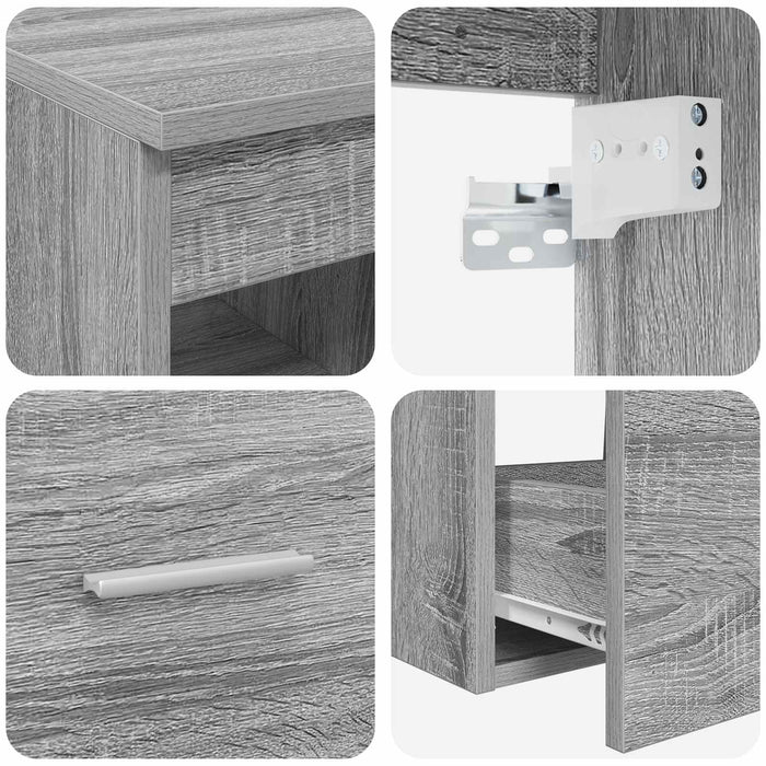 Set de mobilier pentru baie 2 pcs Sonoma gri Lemn prelucrat WALTI