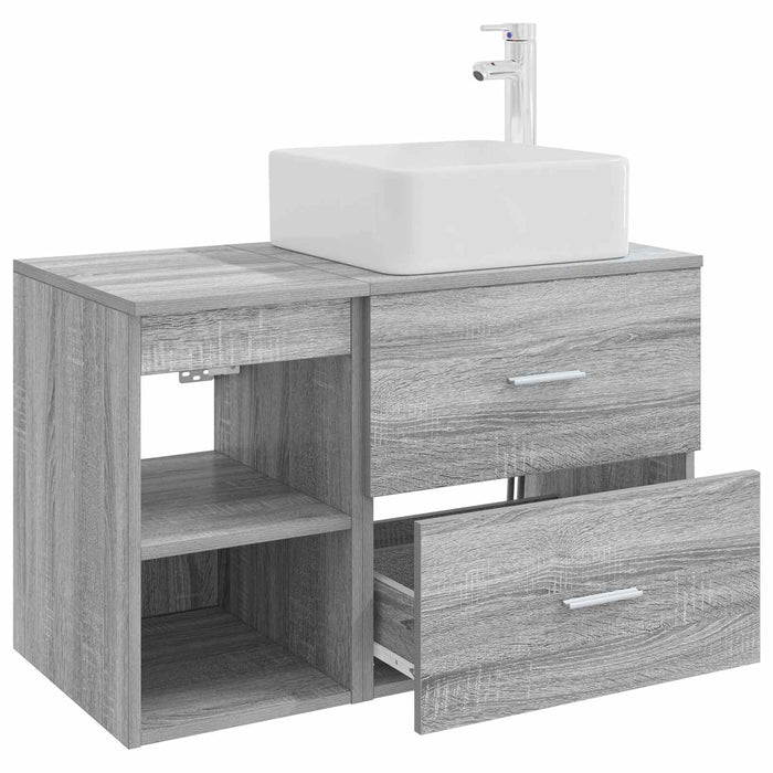 Set de mobilier pentru baie 2 pcs Sonoma gri Lemn prelucrat WALTI
