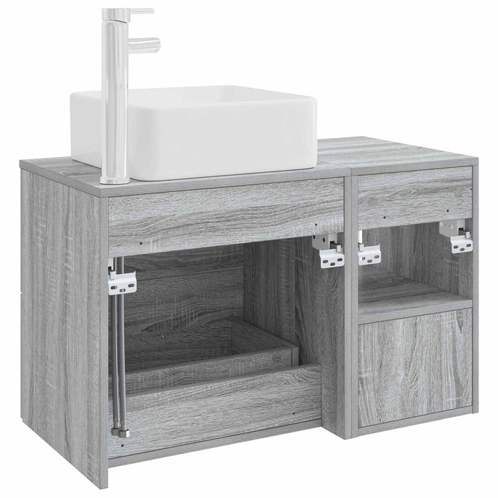 Set de mobilier pentru baie 2 pcs Sonoma gri Lemn prelucrat WALTI