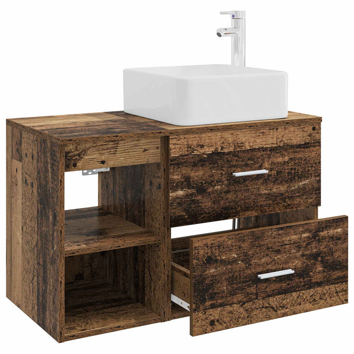 Set de mobilier pentru baie 2 pcs Lemn vechi Lemn prelucrat WALTI