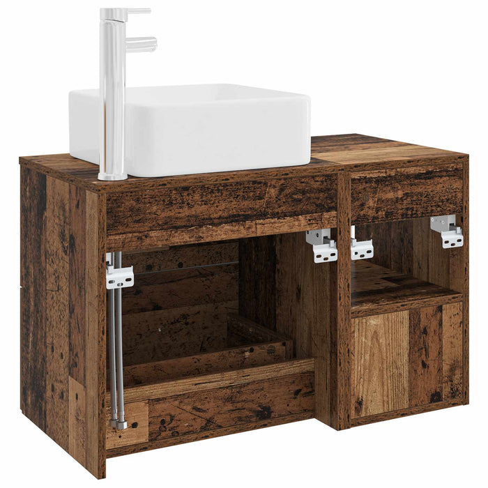 Set de mobilier pentru baie 2 pcs Lemn vechi Lemn prelucrat WALTI